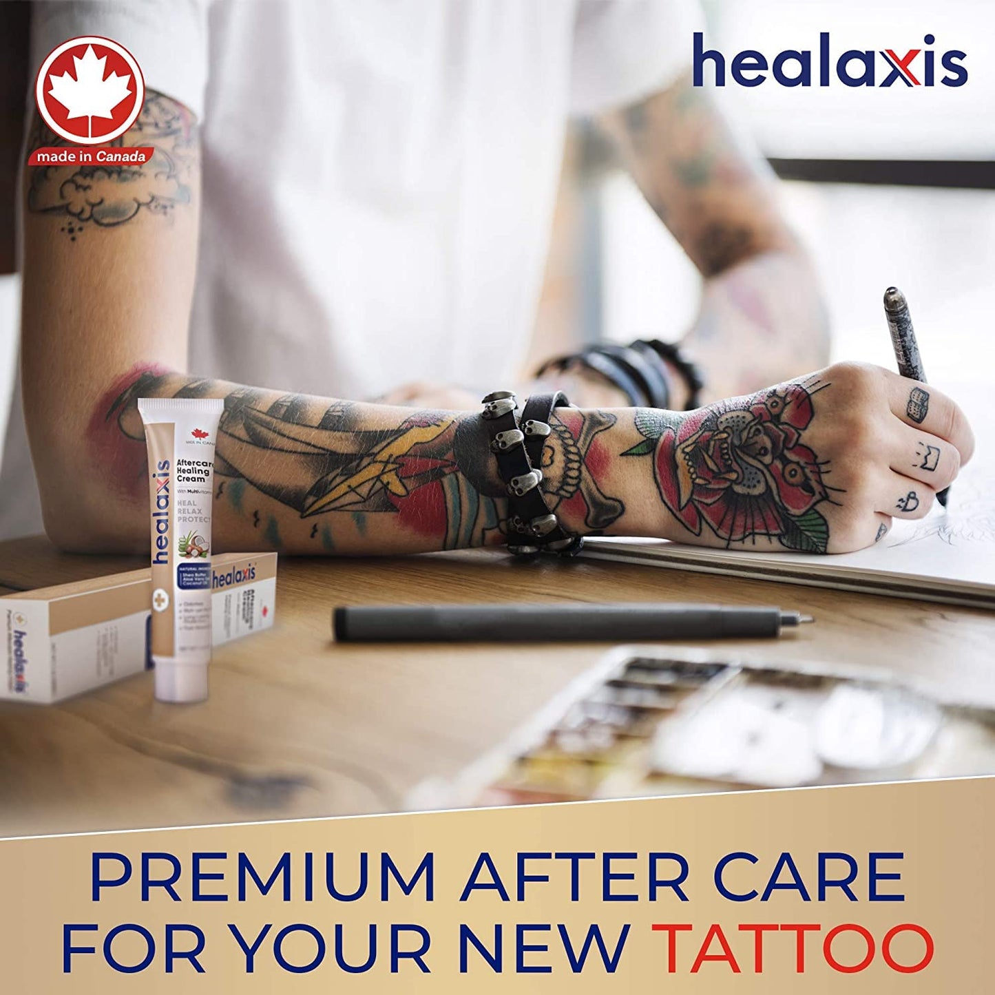 Tattoo Aftercare with Healaxis® Cream - Skin Hydration