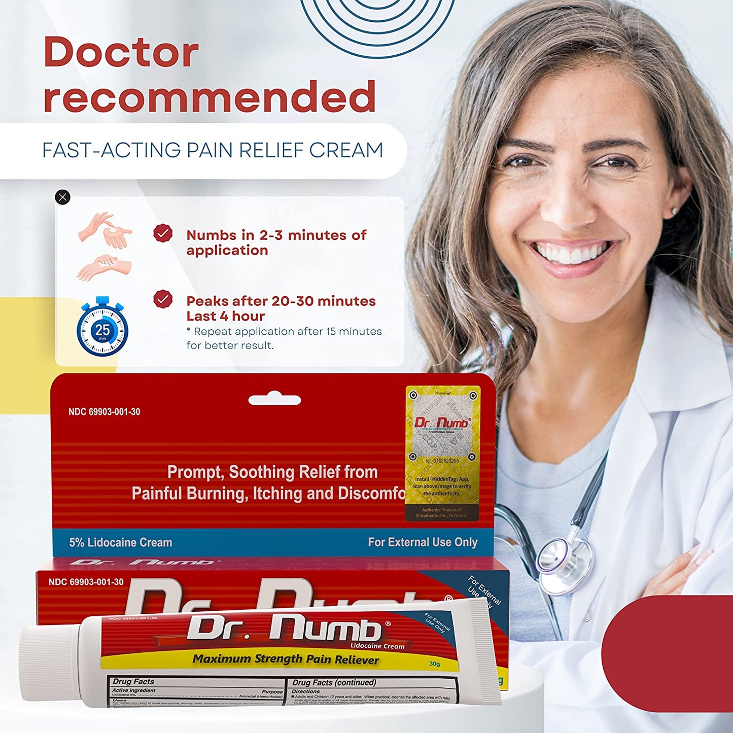 Dr. Numb® Topical Numbing Cream - 30g