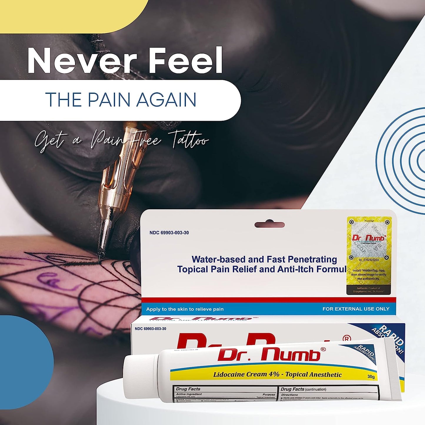 Best tattoo numbing cream - Dr. Numb® 4% Cream